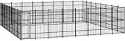 Outdoor Dog Kennels, Heavy Duty Dog Playpen for Outdoor, Dog Enclosures with Lockable Door, Metal Dog Cage for Backyard, Yard, Farm, Black 768 x 768 x 200 cm