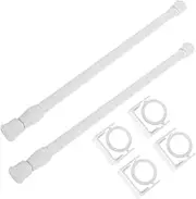 Zerodeko 2Pcs Adjustable Towel Rods Extendable Wall Mounted Towel Rack Stylish Space Saving Bathroom Organizer Multi Purpose Kitchen Bathroom Towel Holder