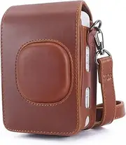 Phetium Protective Case Compatible with Instax Mini Liplay Hybrid Instant Camera and Printer, Soft PU Leather Bag with Removable/Adjustable Shoulder Strap (Brown)