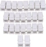 25 Pcs Female to Female RJ45 UTP Keystone Wall Jack Coupler Adapter Cat6 White
