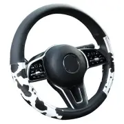 15'' Cow Print Pattern Car Steering Wheel Cover Leather Anti-slip Accessories US (for: Mitsubishi)