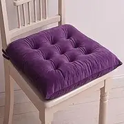 Kitchen Chair Cushions Set of 4 with Ties, Dining Chair Cushions Non Slip, Chair Pads for Dining Chairs Memory Foam, Double-Sides Chair Cushion for Dining Chairs Indoor Outdoor Purple