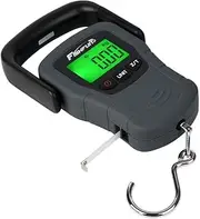 Fishfun Portable Digital Fishing and Luggage Hanging Hook Scale with Measuring Tape and Backlight LCD Display, 110lb/50kg, 3 AAA Batteries Included