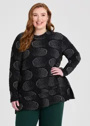 [TS] Taking Shape Abstract Norah Texture Top Size 16 in Black / White - Plus Size Women's Clothing Black / White