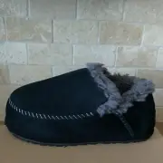 UGG BLACK LAMB SUEDE ANDERS PUMPED UP PLATFORM SLIPPERS MEN SIZE US 9