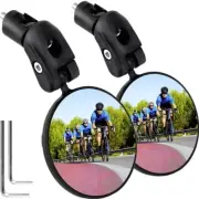 1/2PCS Adjustable 360° Bicycle Rearview Mirror Wide-Angle Handlebar Mount MTB