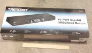 TRENDnet TEG-S16D 16-Port Gigabit GreenNet Switch External Switch *SEALED* NEW