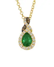 Le Vian Costa Smeralda Emeralds Chocolate Twist 14K 0.66 ct. tw. Diamond & Emeralds Drop Pendant