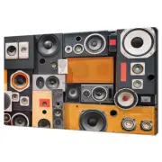 Retro Vintage Style Music Sound Speakers Wall Art Canvas Unframed Print Art
