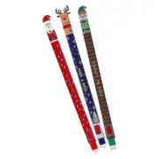 3Pcs Christmas Erasable Gel Pen Make Mistakes Disappear Santa Reindeer Kid Design Erasable Pen for Drawing Writing