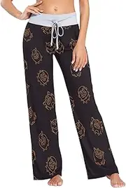 [GuoChe] Pajama Pants For Women Soft Happy Halloween Doodle Black Womens Pj Pants for Autumn Print