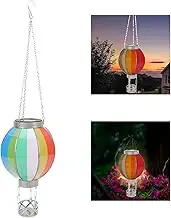 Hot Air Balloon Solar Lantern Decoration, Hanging Solar Lantern Outdoor Light Decorative with Candle Holder for Garden Yard