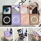 For Samsung Galaxy Z Flip6/Flip5/Flip4 Liquid Silicone Bling Magnetic Phone Case
