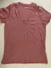 Victoria's Secret Nwt Women Small Mauve Rose V Neck All Cotton Short Sleeves Top