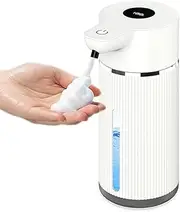Frafuo 4-Level Adjustable Touchless Foaming Soap Dispenser-420Ml Automatic Soap Dispenser-Rechargeable Soap Dispenser for Kitchen-Wall Mounted Soap Dispenser (White)