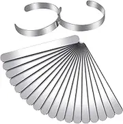 Hicarer 18 Pieces Bracelet Blanks Stainless Steel Bangle Blanks DIY Cuff Bracelet Blanks for Making Presents Stamping Jewelry, 3/8 x 6 Inches