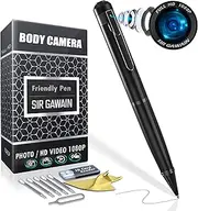 SIRGAWAIN 1080P Body Camera Pen [Upgraded 2024] – Body Cam with HD Video or Picture Taking, SD Card Storage, and Manual Control for Privacy Compliance