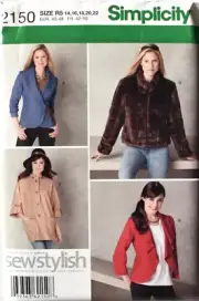 SIMPLICITY PATTERN 2150 JACKETS MISSES SIZES 14 16 18 20 22 UNCUT NEW FF