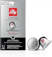 Illy Espresso Compatible Capsules - Single-Serve Coffee Capsules & Pods - Forte Extra Bold Roast - Notes Of Dark Chocolate - For Nespresso Original Machines – 10 Count