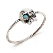 Opal Eyes Mini Skull Ring