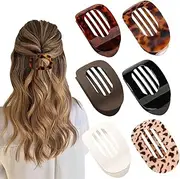 IKOPFLN Pack of 6 Flat Hair Clips for Women, Strong Hold Women Hair Clips Women, Matte Large Hair Clip for Thin and Thick Hair, Curved Design for Lying Hair Clips Women