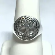 Tree of Life Plain silver 925 Sterling Silver Ring Jewelry s.7.5 JY3465