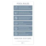 Pool Signs Australia Pool Rules Sign - Stone Blue