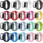 Silicone Watch Band Strap With Case For Apple Watch Series 8 7 41mm 45mm S7 S8