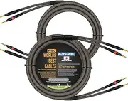 3 Meter - Canare 4S11 - Braid (Beige + Black) – Audiophile Grade - HiFi Star-Quad Speaker Cable Pair with Eminence Gold Banana Connectors.