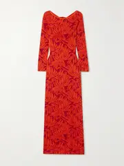 [Johanna Ortiz] Johanna Ortiz - + Net Sustain Manhattan Solstice Printed Pima Cotton Maxi Dress - Red - large large Red