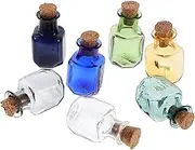 Gatuida 7Pcs Mini Colorful Glass Wish Bottles with Cork DIY Wishing Jars for Crafting for Memories Romantic and Decorative Charms