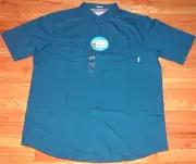 COLUMBIA PACIFIC BREEZE SHORT SLEEVE SHIRT BUTTON UP LT BLUE
