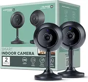 Merkury Smart 1080p HD Indoor Camera with US Cloud and Next Generation App Compatible with Alexa and Google Home (2-Pack)