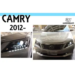 小傑車燈-全新 CAMRY 2013 12 13 14 年 7代 黑框 U型 LED R8 魚眼 大燈