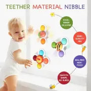 Hooku 3 Pcs Suction Cup Spinner Toys, Baby Fidget Spinner Toy, Spinning Toys for