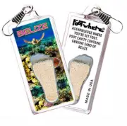 Belize FootWhere® Souvenir Zipper-Pull. Made in USA