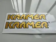 2Pcs KRAMER Guitar Headstock Logo Golden Vinyl UV Transfer RAISED Decal Stickers