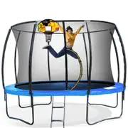 Kahuna 10ft Trampoline Free Safety Net Spring Pad Cover Mat Ladder Basketball Set