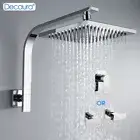Decaura 8" Rain Shower Head Gooseneck Shower Arm Set Shower Mixer Tap Square