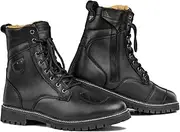SHIMA THOMSON Lady, Motorbike Boots for Women | Reinforced Leather Womens Biker Boots with Side Zipper, Ankle Support, Anti-Slip Sole, Gear Shift Handle (