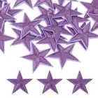30mm Iron on Patches for Clothes, 30 Pack Star Patch Hot Melt, Light Purple