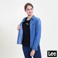 在飛比找momo購物網優惠-【Lee 官方旗艦】女裝 牛仔長袖襯衫 / 造型口袋 中藍洗