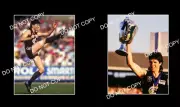 2 LARGE 8x6 INCH ACTION PHOTOS OF CARLTON FC CHAMPION STEPHEN KERNAHAN