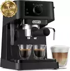 Stilosa Manual Espresso Coffee Machine, 15 Bar Pump, Milk Frother, Black