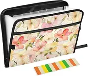 Expanding Folders 13 Pockets A4 Letter Size with Zipper Closure for Document Storage British Pacific Beauty Flowers carpetas de