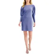 Aidan by Aidan Mattox Womens Blue Metallic Above Knee Sheath Dress 4 BHFO 2359