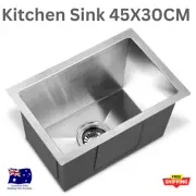 Cefito Kitchen Sink 45X30CM Stainless Steel Basin Single Bowl Sinks BasinsSilver