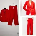 LOFT Peyton Trouser Pants in Linen Blend & Linen Blend Modern Blazer Size 8