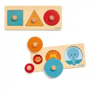 Djeco Shapes Wooden Knob Puzzle - FormaBasic