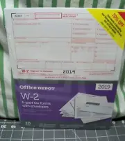 Office Depot W-2 Tax Forms w Envelopes 2019 6-Part 8-1/2" x 11" 10-PK Staples W2